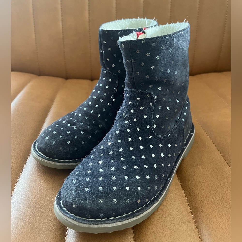 Mini Boden Star Patterned Navy Boots